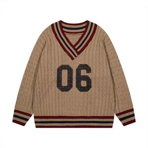 Suéter de Punto Gráfico Transpirable, Suéter Holgado de Punto Suave, Jersey Elegante y Cálido para la Colección de Invierno - Product Image 1