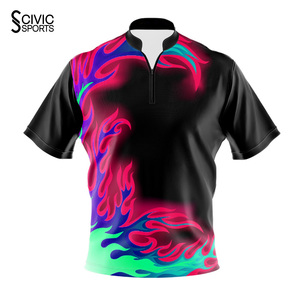 Wholesale Hot Sale Custom Printed Sublimated Reversible Plus Size <b>Bowling</b> Jerseys Cheap Team <b>Shirts</b> - Product Image 5