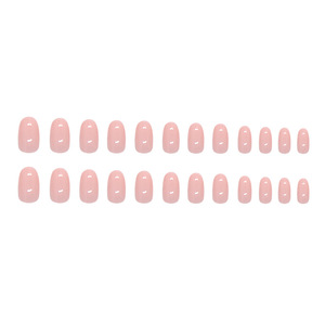 24 Uñas Acrílicas de Estilo Francés con Pegamento, Color Rosa <span class=keywords><strong>Nude</strong></span>, Forma de Almendra, para las Puntas de los Dedos - Product Image 5