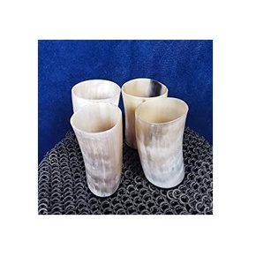 <b>Handmade</b> Modern Round Horn Glass with Shiny Polished Best Selling 100% Buffalo Horn for Home Decoration - Product Image 3