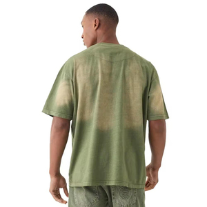 Camiseta de Hombre de Alta Calidad con Lavado Ácido, 100% Algodón, Estilo Vintage, Corte Holgado, Manga Corta, Ropa Casual Urbana - Product Image 4