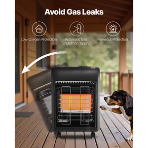 Stufa a Gas Propano da 6000-18000 BTU per Patio, Radiatore a Gas con 3 Modalità di Regolazione della Temperatura e Protezione delle Punte, Ideale per Garage e Esterni - Product Image 3