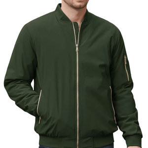 <b>Jacket</b> For <b>Men</b> <b>Men's</b> <b>Jackets</b> Closure Style Bomber <b>Jacket</b> For <b>Men's</b> OEM Custom Logo Logo Front Zipper <b>Long</b> Sleeves Elastic Cuffs - Product Image 2
