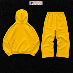 Conjunto Deportivo Personalizado Amarillo para Hombre, Sudadera con Capucha Oversize y Pantalones Jogger, Estampado Gráfico, Ropa Deportiva Urbana, Venta al Por Mayor OEM - Product Image 6