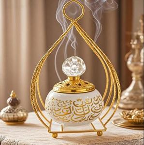 Mejor Quemador de Incienso Moderno de Madera, Mabkhara Árabe con Rejilla Metálica, Soporte para Incienso Oud, Decoración del Hogar - Product Image 6