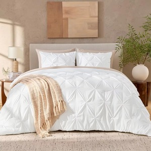 Juego de Edredón Moderno Blanco Sólido de 3 Piezas con Diseño Cosido, Lavable, para Uso Doméstico - Product Image 3