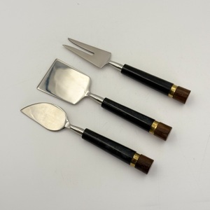 Juego de Cuchillos para Queso de Acero Inoxidable con Mango de Madera y Resina para Hotel y Cocina, Juego de Cubiertos para Queso para Mesa de Comedor, para el Hogar - Product Image 3