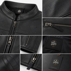 Chaqueta de Cuero para Motociclista Personalizada para Hombre, Chaqueta de Piel de Oveja Genuina, Chaqueta de Motociclista Estilo Café Racer OEM ODM - Product Image 5