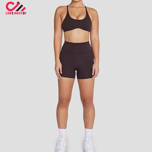 Customized Women <b>Compression</b> Soft Lightweight Gym Wear Seamless OEM Design Back Yoga Sets <b>Short</b> Women Yoga <b>Short</b> Sets - Product Image 4