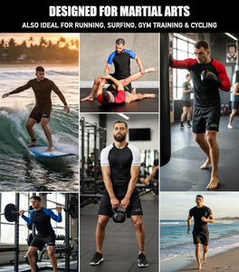 Camiseta de Compresión Deportiva Unisex Elite Sports para Jiu Jitsu BJJ, Manga Corta, Protección UV Antibacteriana, Spandex/Poliéster - Product Image 5