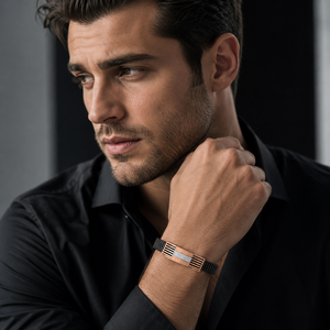 Namivaa 18KT Black Ceramic Diamond Charm Bracelet <b>Men</b> High Polish Geometric Luxury Design Wedding Party Gift Fine Jewelry Daily - Product Image 1