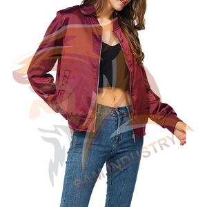 Customized Size Women's Satin Knitted Eco-Friendly Jacket Light <b>Weight</b> Windproof Polyester Filled Women Satin Jacket - Product Image 4