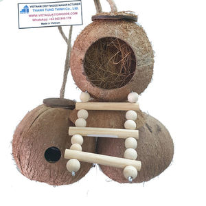 Maceta colgante redonda de madera Thinh Tung Thinh, hecha a mano, estilo rústico, para sala de estar, fabricada en Vietnam. - Product Image 4