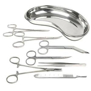 Kit de chirurgie mineure de base en acier inoxydable de 8 pièces avec plateau réniforme, réutilisable, vente en gros, fabricant et fournisseur - Product Image 2