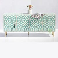 Buffets et consoles en nacre florale incrustée, table console en nacre incrustée faite à la main, table console OEM