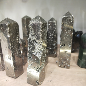Natural Pyrite <b>Raw</b> Crystal Tower Obelisk Stone Art Collectible Specimen - Product Image 4