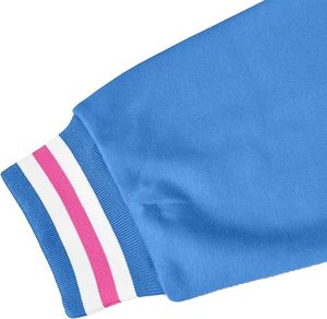 Veste universitaire MOMENTUM pour homme, blanc, bleu, rose, style preppy, col rond, coupe classique, fermeture à un bouton, vêtement d'hiver - Product Image 5