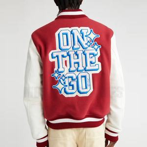 OEM Custom Leather Sleeve Cropped <b>Baseball</b> <b>Jacket</b> Plus Size Chain Chenille Embroidery Vintage Letterman Varsity <b>Jacket</b> <b>for</b> <b>Men</b> - Product Image 4