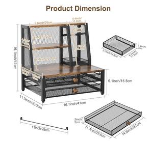 Coffee Bar Organizer, Maximize <b>Small</b> Countertop Space, 70 Standard Capsules Capacity with <b>Sliding</b> Pods Drawer, 4-Tier Coffee bar - Product Image 3