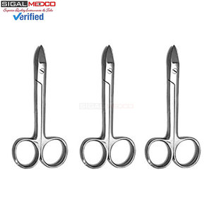 Lot de 3 ciseaux manuels Crown Beebee 4,25 po droits en acier inoxydable allemand pour la coupe de tissus fins (instruments chirurgicaux) - Product Image 1