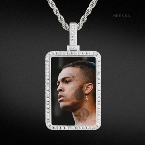Iced Out Moissanite Picture Pendant Personalized <b>Memory</b> Photo Pendant Handmade 925 Silver Custom Photo Pendant Hand Set <b>Stones</b> - Product Image 2