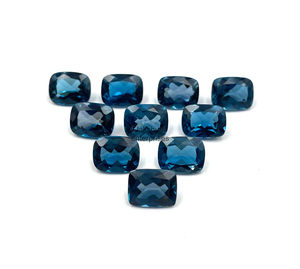 Topacio azul de Londres de 6x8 mm, corte cojín, piedra preciosa suelta, topacio natural facetado para la fabricación de joyas, precio al por mayor, suministro a granel. - Product Image 4