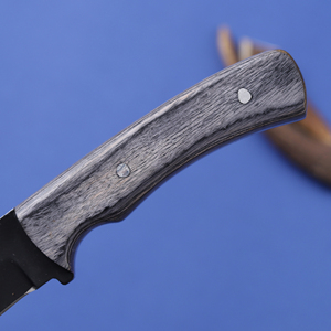 Cuchillo Táctico de Hoja Fija de Acero al Carbono con Recubrimiento en Polvo, Cuchillo de Caza y Camping con Funda, Personalizado OEM, Madera Pakka - Product Image 5