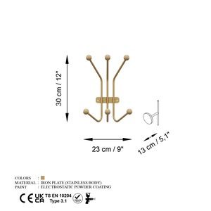 Crochets muraux doubles en métal antirouille pour cuisine, salle de bain, chambre à coucher - Product Image 5