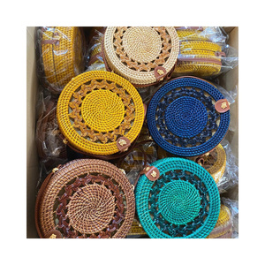 High Quality Rattan <b>Bag</b> Natural <b>Wicker</b> Crossbody Purse Decorative Woven Handbag Bulk Pack Wholesale Manufacturer Supplier - Product Image 1