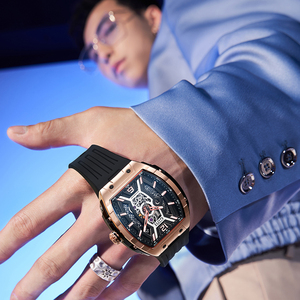 Montre mécanique à double squelette Bonest Gatti, système d'éclairage nocturne, mouvement automatique, bracelet en caoutchouc pour homme, résistance à l'eau 50M, BG5601 - Product Image 6