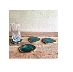 Accesorios de Vajilla para Suministros de Fábrica: Posavasos de Ágata con Rebanada de Ágata Electrochapada en Oro a Precio Mayorista con Calidad Premium - Product Image 1