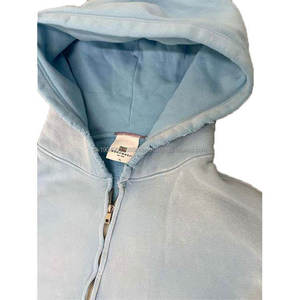Light Blue Sun Faded Acid Stone Washed Distressed Hoodie Oversized Heavyweight Cotton <b>Tie</b> Dye Full Zip Up <b>Vintage</b> Mens Hoodies - Product Image 4