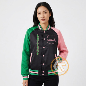 อัลฟ่าที่ปรับแต่งได้ |   เสื้อแจ็คเก็ตวาร์ซิตี้ปักลายผ้าฝ้ายคาปา คุณภาพสูง ระบายอากาศได้ดี แห้งเร็ว มีซิป สำหรับผู้หญิง - Product Image 3