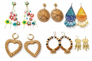 Bohemian Blue Orange Hemp Rope Triangular Drop <b>Earrings</b> Women's Gold Plated Party Fashion Jewelry - Product Image 6