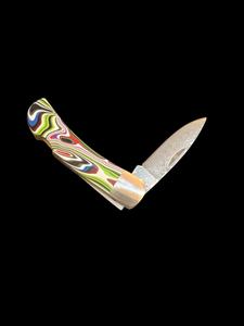 Cuchillo Plegable de Acero de Damasco Hecho a Mano, Mango de Madera Pakka, Cuchillo de Bolsillo OEM EDC para Caza, Camping y Actividades al Aire Libre, 58HRC, Garantía de 3 Años, Regalo - Product Image 5