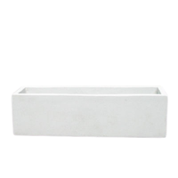 Ensemble de 2 pots de fleurs carrés contemporains en GRC blanc et noir, écologiques, durables, pour l'extérieur, vente en gros, décoration de jardin, aménagement paysager