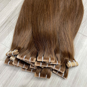 Extensiones de Cabello Adhesivas de Moda 2026, Cabello Humano Virgen Doble Trama, Aspecto Natural, Cabello Vietnamita para Mujer, Color Marrón - Product Image 3