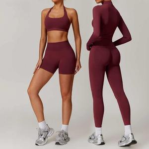 Conjunto de Yoga y Ejercicio Personalizado al Por Mayor para Mujer, Material Resistente, Cintura Alta Elástica, Ropa Deportiva para Gimnasio y Fitness - Product Image 2