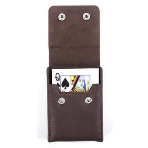 Étui à cartes en cuir pleine fleur de qualité supérieure, support durable pour poker et bridge, accessoire de jeu élégant pour les voyages - Product Image 3
