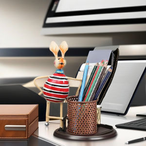 Support de stylo lapin de Pâques premium Inde, article d'aménagement de poste de travail pour des tables organisées en utilisation professionnelle et académique - Product Image 6