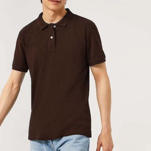 เสื้อโปโลแขนสั้นสีพื้นสำหรับผู้ชาย ผ้าฝ้ายถัก 100% สวมใส่สบายๆ สไตล์สตรีทแวร์ - Product Image 3