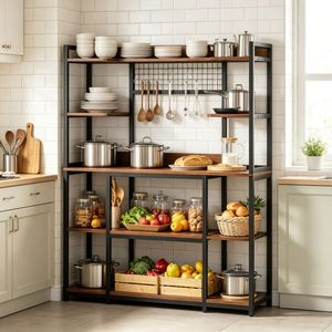 Scaffale Metallico Industriale Portatile e Pieghevole per Camera da Letto, Soggiorno, Ufficio e Garage, Stile Moderno, Scaffale da Cucina - Product Image 1