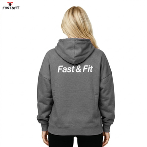 Nouveau style streetwear décontracté : sweats à capuche tricotés à épaules tombantes, respirants, imprimés sur le devant, pour l'hiver - En promotion - Product Image 2