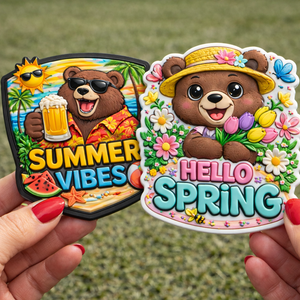 Patch en PVC et caoutchouc en forme de fleur, badge en silicone coloré, design personnalisé pour vêtements féminins, sacs, chapeaux, chaussures et cadeaux, vente en gros, fabrication - Product Image 5