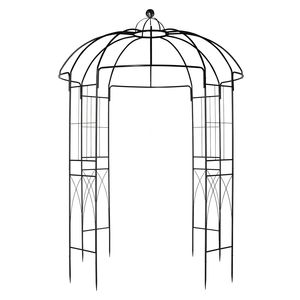 Gazebo in Ferro Battuto Nero 207x207x270cm per Cortile - Product Image 2
