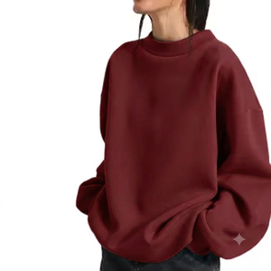 Sudadera Oversize de Cuello Alto para Mujer, Tejido French Terry Grueso, Estilo Casual Urbano, Fabricante de Ropa - Product Image 1