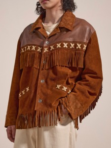 Premium Western Fringe <b>Suede</b> Leather <b>Jacket</b> Classic Cowboy Style Fashion Outerwear Manufacturer Bulk Supply - Product Image 4
