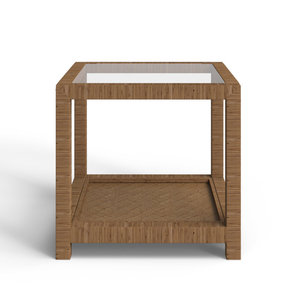 Meuble d'appoint moderne Table d'extrémité en verre avec cadre en métal Tables basses contemporaines - Product Image 1