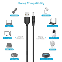 Cable de Alimentación de 5V CC, USB a CC 5.5*2.1mm, con 10 Puntas para Router, Luz LED, Mini Ventilador, Altavoz Bluetooth y Más Dispositivos de 5V