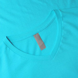 Men's V-Neck Short Sleeve Solid Color Knitted T-Shirt Slim Fit Casual Regular Length Blue - Product Image 4